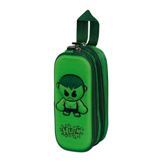 3D Bobblehead Hulk Marvel Two-Compartment Pencil Case, photo 2