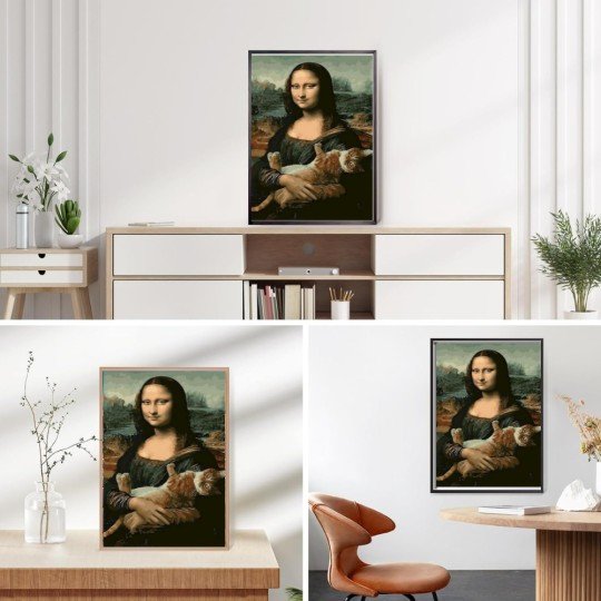 PAINT BY NUMBERS Canvas Painting Kit - Mona Lisa with Cat 40 x 50 cm, photo 3
