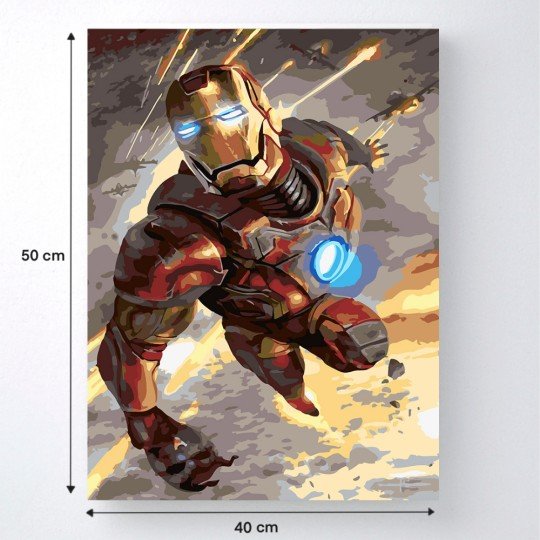 MALOWANIE PO NUMERACH Obrazy do malowania - Latający Iron Man, zdjęcie 3