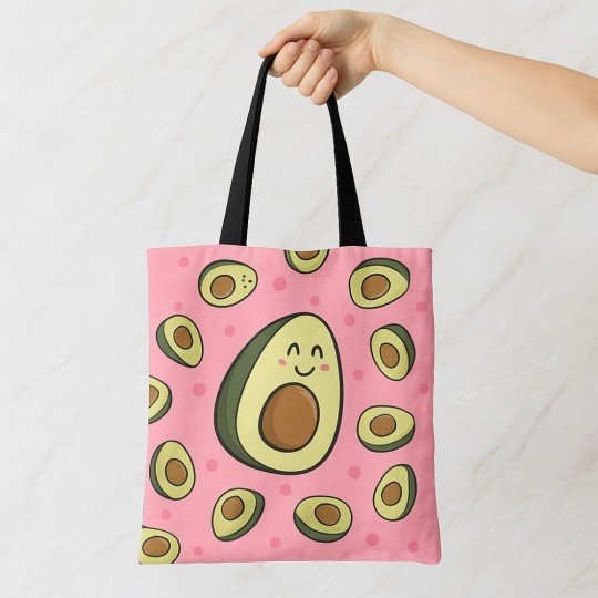 Fashionable Rectangular Shopping Bag Oh My Pop! Pink Avocado 33x40x7 cm, photo 2