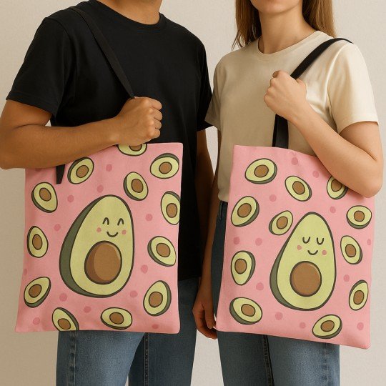 Fashionable Rectangular Shopping Bag Oh My Pop! Pink Avocado 33x40x7 cm, photo 5