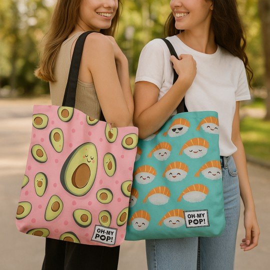 Fashionable Beach Shopping Bag Oh My Pop! Turquoise Nigiri 33x40x7 cm, photo 5