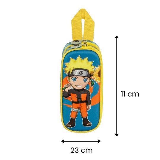 Two-Compartment School Pencil Case Naruto 3D Yellow 22x10x8 cm, photo 3
