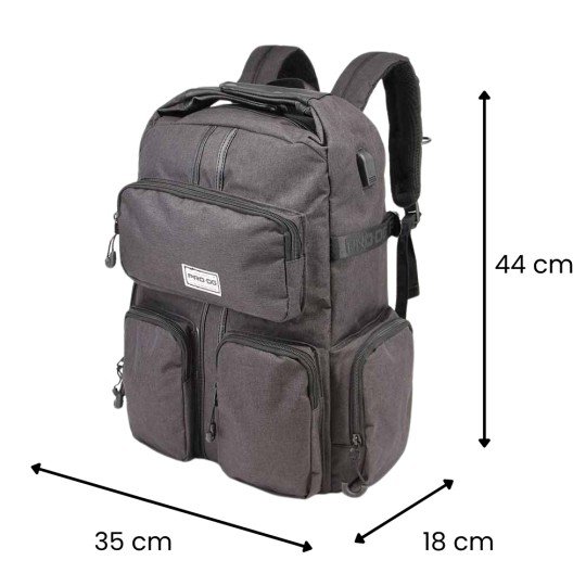 Premium Two-Compartment Urban School Backpack Army Black 35x44x17 cm, photo 2