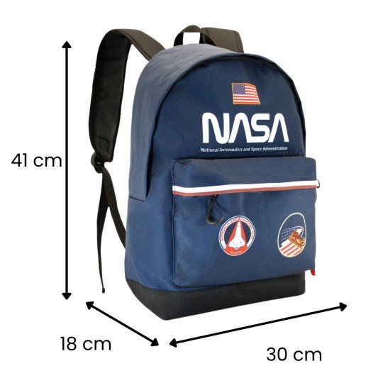 NASA Infinity Navy Blue Two-Compartment School Backpack 30x41x18cm, photo 2