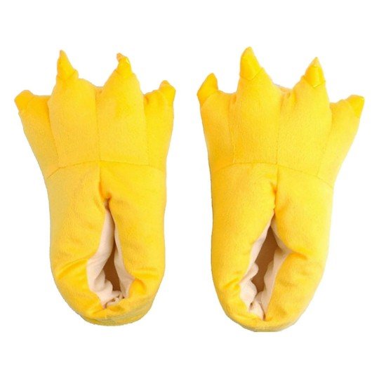 Soft Kids' Paw Slippers 3D Yellow with Claws