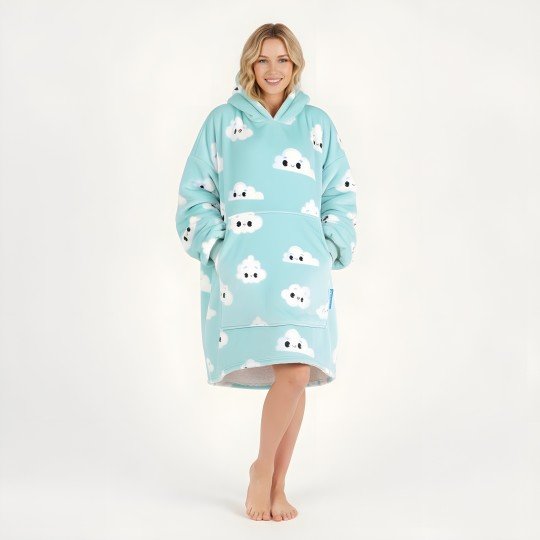 Super Soft Blanket Hoodie Robe - Lazy Robe Blue Cloud 100 cm, photo 7