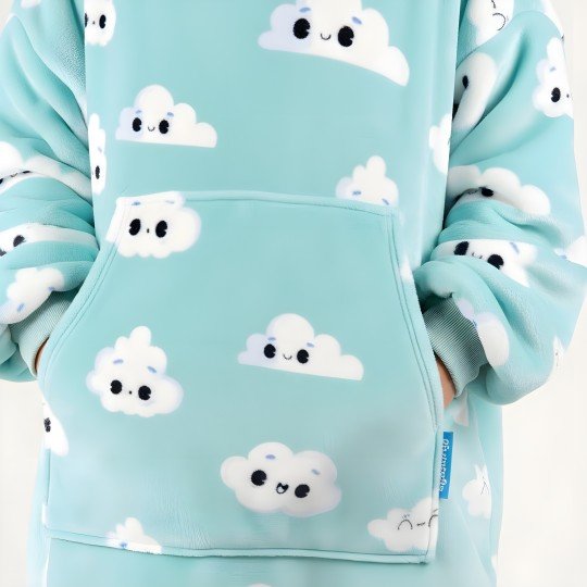 Super Soft Blanket Hoodie Robe - Lazy Robe Blue Cloud 100 cm, photo 9