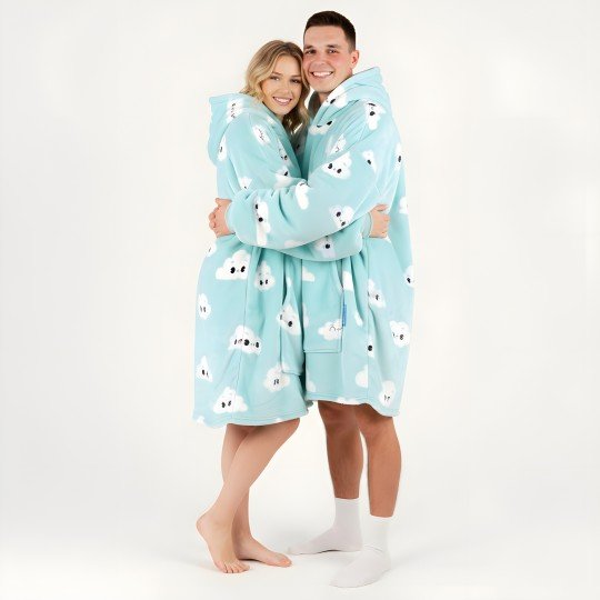 Super Soft Blanket Hoodie Robe - Lazy Robe Blue Cloud 100 cm, photo 6