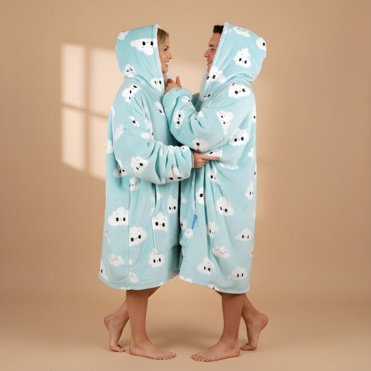 Super Soft Blanket Hoodie Robe - Lazy Robe Blue Cloud 100 cm, photo 11