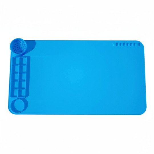 Silicone Painting & Craft Mat with Organiser Blue