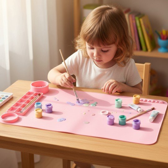 Silicone Painting & Craft Mat with Organiser Pink, photo 2
