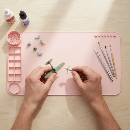 Silicone Painting & Craft Mat with Organiser Pink, photo 4