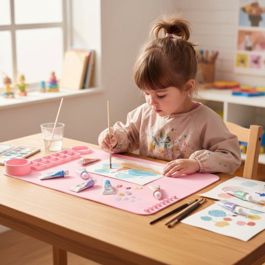 Silicone Painting & Craft Mat with Organiser Pink, photo 5