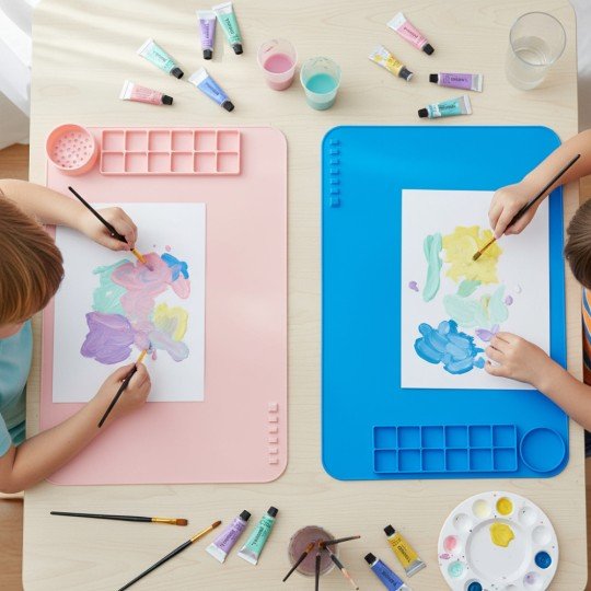 Silicone Painting & Craft Mat with Organiser Pink, photo 6