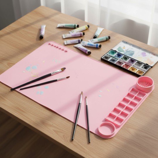 Silicone Painting & Craft Mat with Organiser Pink, photo 7
