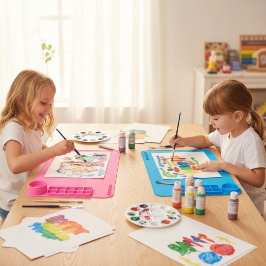 Silicone Painting & Craft Mat with Organiser Pink, photo 9