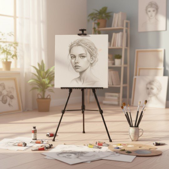 Adjustable Folding Aluminium Easel with Cover for Painting and Drawing, photo 4