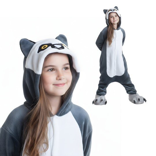 Onesie Kigurumi Pyjama Costume Lemur Kids