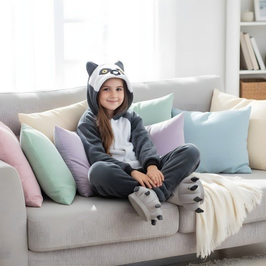 Piżama Onesie Kigurumi Kostium Przebranie Lemur Dzieci, zdjęcie 4