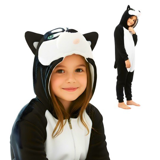Onesie Kigurumi Pyjama Costume Black Husky Kids