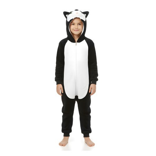 Piżama Onesie Kigurumi Kostium Przebranie Czarny Husky Dzieci, zdjęcie 9
