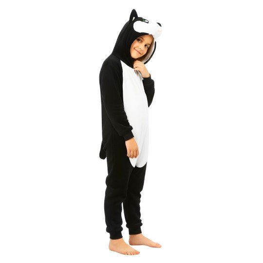 Piżama Onesie Kigurumi Kostium Przebranie Czarny Husky Dzieci, zdjęcie 10
