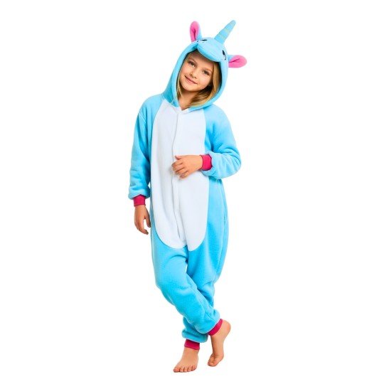 Piżama Onesie Kigurumi Kostium Lazurowy Jednorożec Dzieci, zdjęcie 8