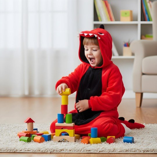 Dinosaur Kids Kigurumi Onesie Pyjama Costume, photo 4