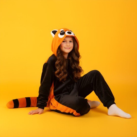 Piżama Onesie Kigurumi Kostium Przebranie Ruda Panda Dzieci, zdjęcie 2