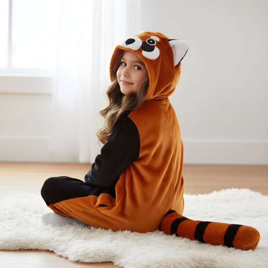 Piżama Onesie Kigurumi Kostium Przebranie Ruda Panda Dzieci, zdjęcie 3
