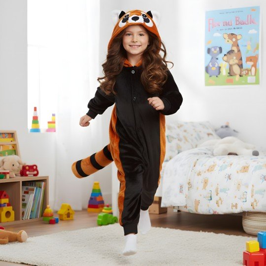Piżama Onesie Kigurumi Kostium Przebranie Ruda Panda Dzieci, zdjęcie 7