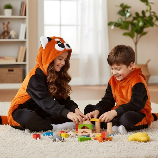 Piżama Onesie Kigurumi Kostium Przebranie Ruda Panda Dzieci, zdjęcie 9