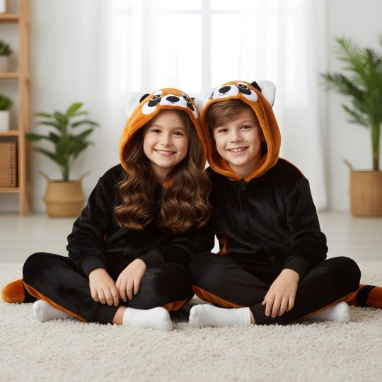 Piżama Onesie Kigurumi Kostium Przebranie Ruda Panda Dzieci, zdjęcie 10