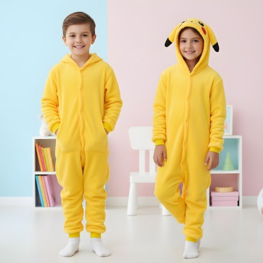 Piżama Onesie Kigurumi Kostium Przebranie Pokemon Pikachu Dzieci, zdjęcie 9
