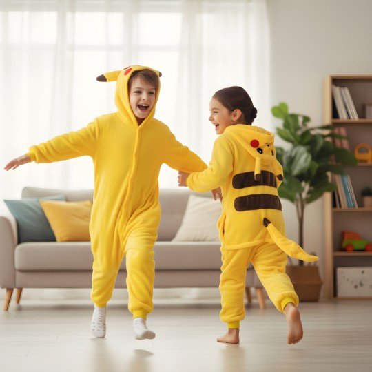 Piżama Onesie Kigurumi Kostium Przebranie Pokemon Pikachu Dzieci, zdjęcie 3