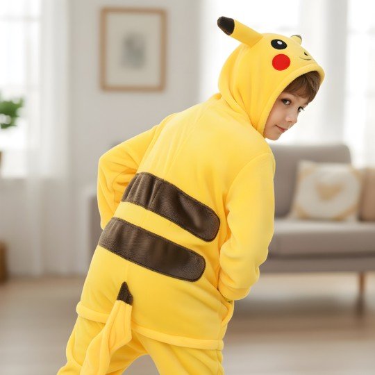 Piżama Onesie Kigurumi Kostium Przebranie Pokemon Pikachu Dzieci, zdjęcie 7