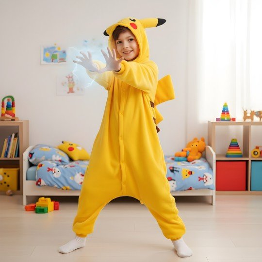Piżama Onesie Kigurumi Kostium Przebranie Pokemon Pikachu Dzieci, zdjęcie 2