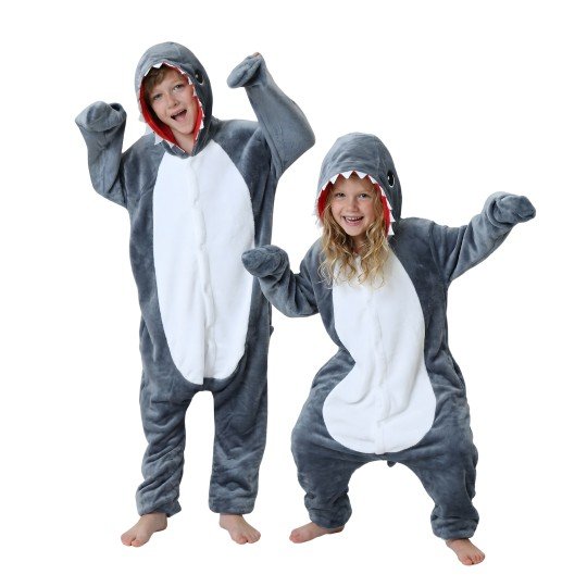 Onesie Kigurumi Pyjama Costume Fancy Dress Shark Kids