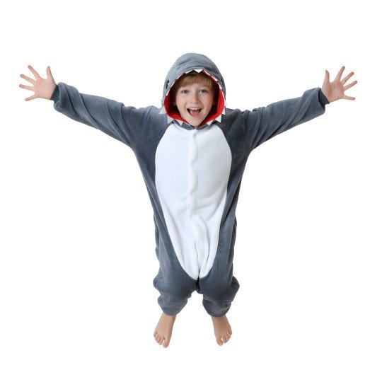 Onesie Kigurumi Pyjama Costume Fancy Dress Shark Kids, photo 6