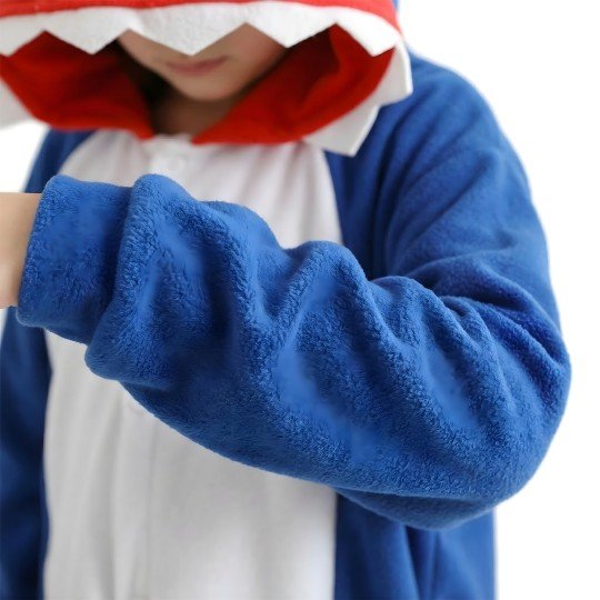 Onesie Kigurumi Pyjama Costume Fancy Dress Navy Shark Kids, photo 6