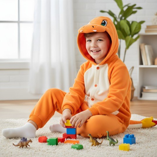 Piżama Onesie Kigurumi Przebranie Pokemon Charmander Dzieci, zdjęcie 8