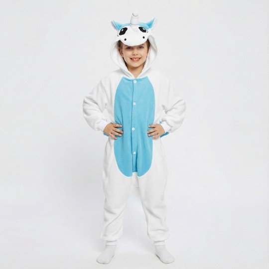 Piżama Onesie Kigurumi Kostium Przebranie Biały Jednorożec Dzieci, zdjęcie 2