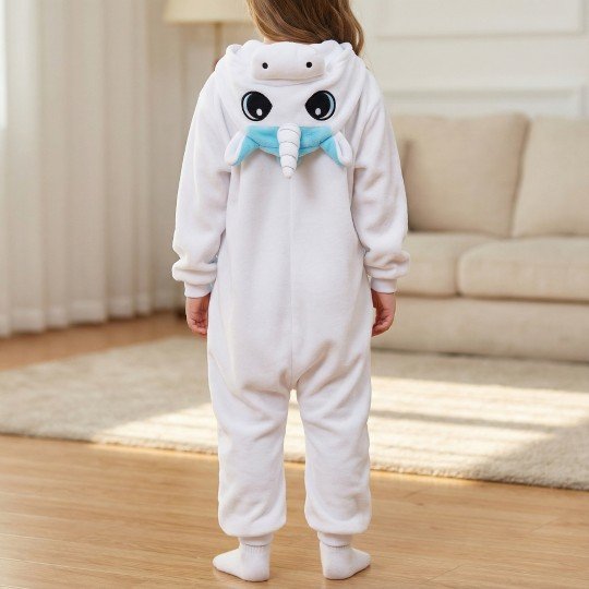Piżama Onesie Kigurumi Kostium Przebranie Biały Jednorożec Dzieci, zdjęcie 4