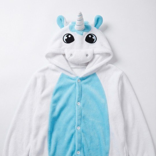 Piżama Onesie Kigurumi Kostium Przebranie Biały Jednorożec Dzieci, zdjęcie 5