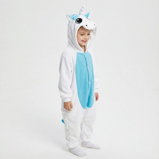Piżama Onesie Kigurumi Kostium Przebranie Biały Jednorożec Dzieci, zdjęcie 6