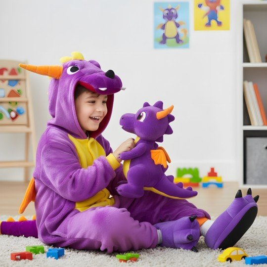 Onesie Kigurumi Pyjama Costume Spyro Kids, photo 3