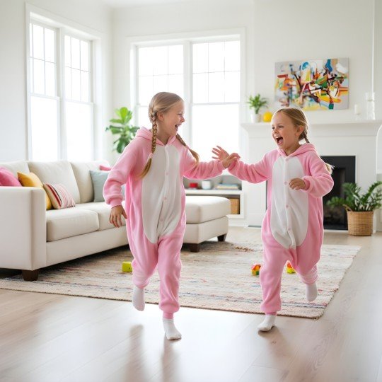 Onesie Kigurumi Pyjama Costume Pink Piglet Kids, photo 4