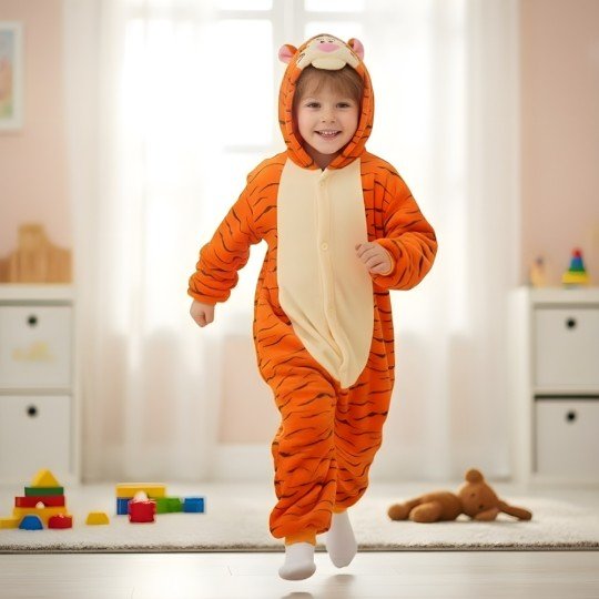 Piżama Onesie Kigurumi Kostium Przebranie Tygrysek Dzieci, zdjęcie 5
