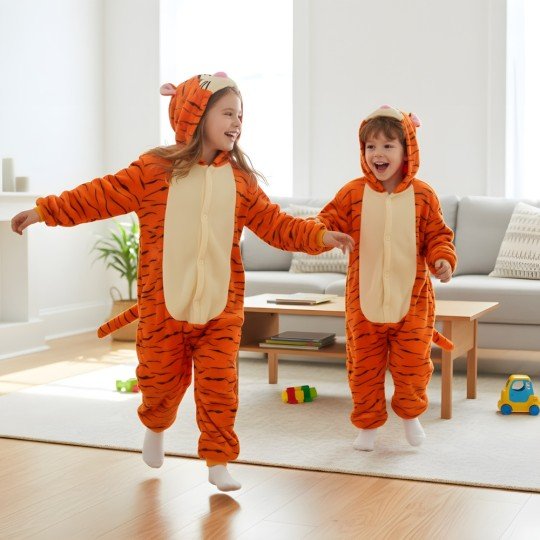 Piżama Onesie Kigurumi Kostium Przebranie Tygrysek Dzieci, zdjęcie 9